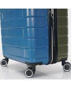 3 Valises 4 roues doubles 76/66/55 cm vert/bleu