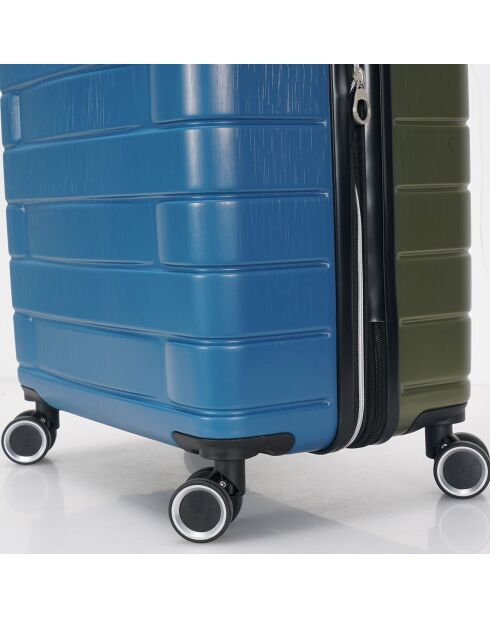 3 Valises 4 roues doubles 76/66/55 cm vert/bleu