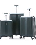3 Valises 4 roues doubles 76/66/55 cm vertes