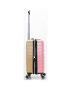 Valise Cabine 4 roues doubles 55 cm fuchsia/jaune