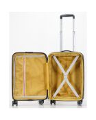 Valise Cabine 4 roues doubles 55 cm fuchsia/jaune