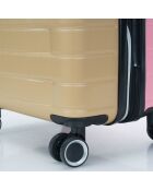Valise Cabine 4 roues doubles 55 cm fuchsia/jaune