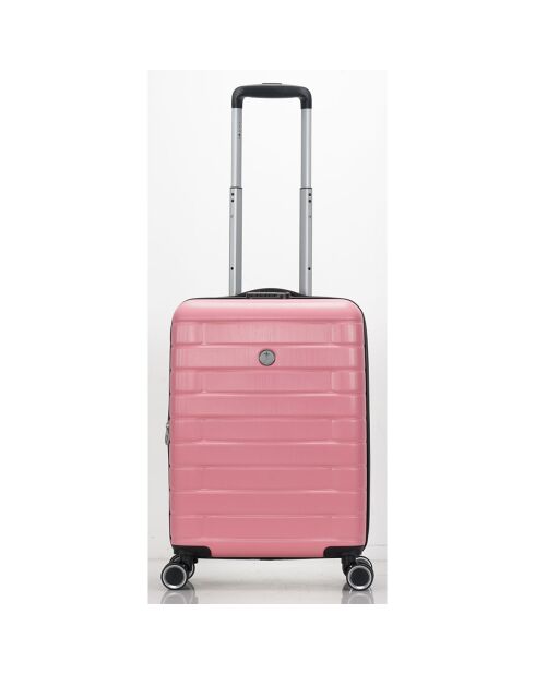 Valise Cabine 4 roues doubles 55 cm fuchsia/jaune