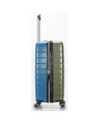 Valise Cabine 4 roues doubles 55 cm vert/bleu