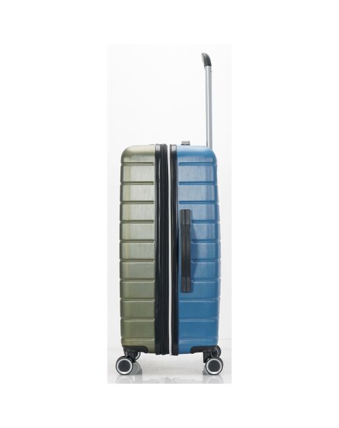 Valise Cabine 4 roues doubles 55 cm vert/bleu