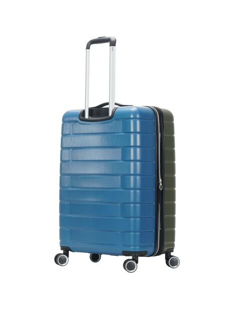 Valise Cabine 4 roues doubles 55 cm vert/bleu