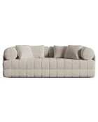 Canapé convertible en Velours Kemi 3 places beige - 206x95x70 cm