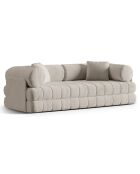 Canapé convertible en Velours Kemi 3 places beige - 206x95x70 cm