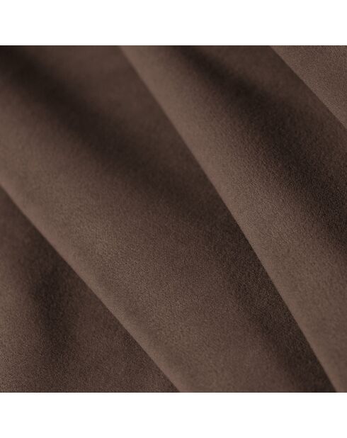 Canapé convertible en Velours Kemi 3 places chocolat - 206x95x70 cm
