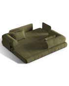 Canapé convertible en Velours Kemi 3 places vert - 206x95x70 cm