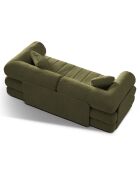Canapé convertible en Velours Kemi 3 places vert - 206x95x70 cm