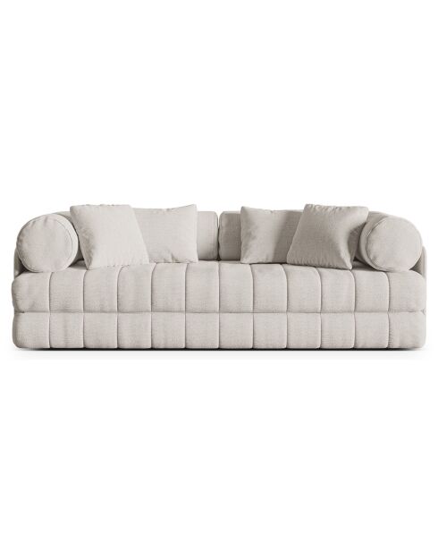 Canapé convertible Kemi 3 places beige clair - 206x95x70 cm