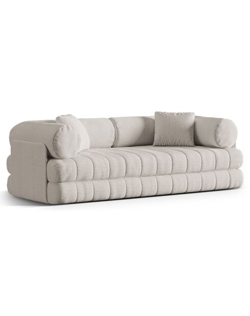 Canapé convertible Kemi 3 places beige clair - 206x95x70 cm