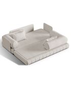 Canapé convertible Kemi 3 places beige clair - 206x95x70 cm