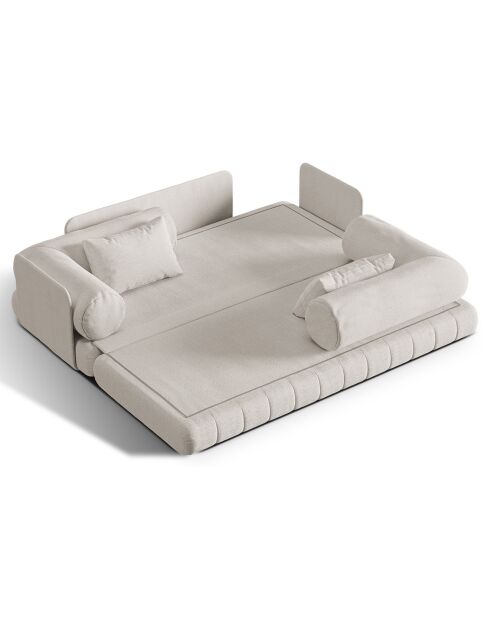 Canapé convertible Kemi 3 places beige clair - 206x95x70 cm