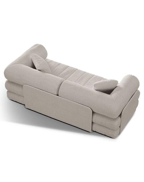Canapé convertible Kemi 3 places beige clair - 206x95x70 cm
