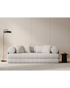 Canapé convertible Kemi 3 places beige clair - 206x95x70 cm