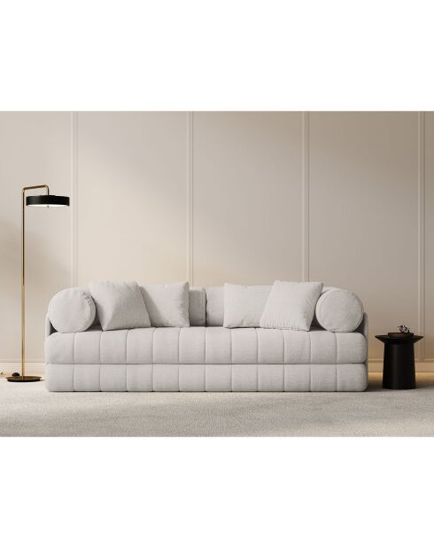 Canapé convertible Kemi 3 places beige clair - 206x95x70 cm