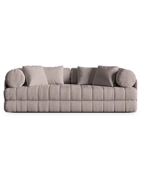 Canapé convertible Kemi 3 places gris chaud - 206x95x70 cm