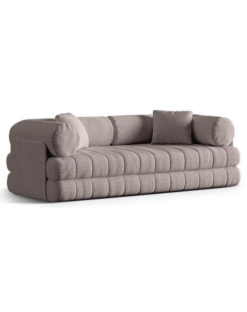 Canapé convertible Kemi 3 places gris chaud - 206x95x70 cm