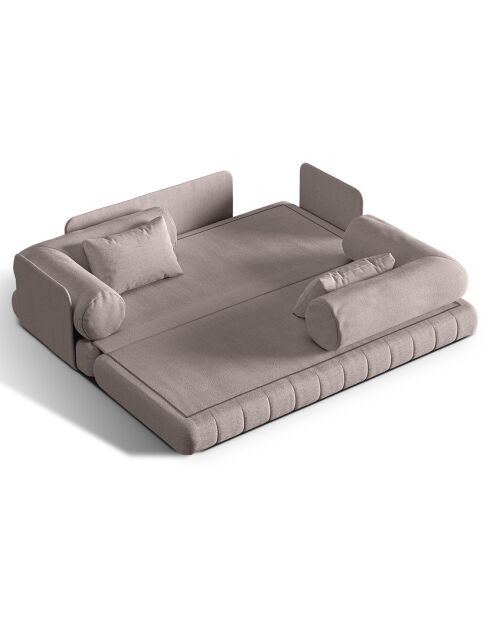 Canapé convertible Kemi 3 places gris chaud - 206x95x70 cm