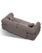 Canapé convertible Kemi 3 places gris chaud - 206x95x70 cm
