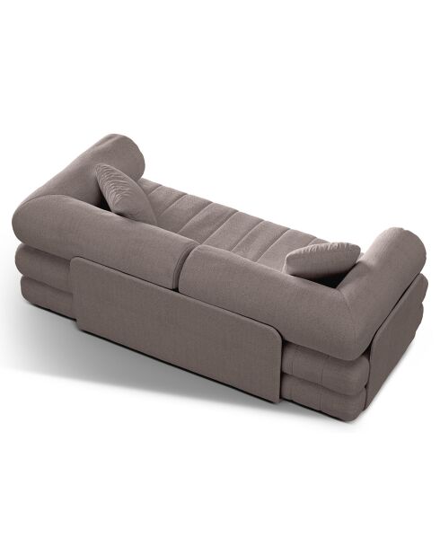 Canapé convertible Kemi 3 places gris chaud - 206x95x70 cm