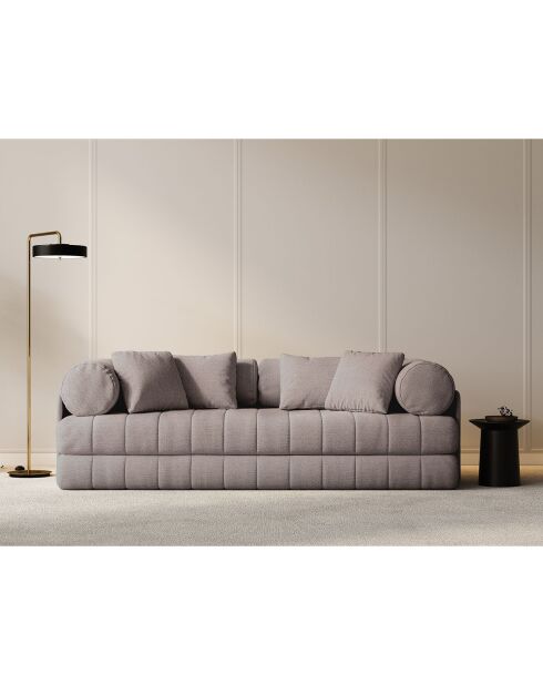 Canapé convertible Kemi 3 places gris chaud - 206x95x70 cm