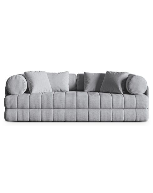 Canapé convertible Kemi 3 places gris - 206x95x70 cm