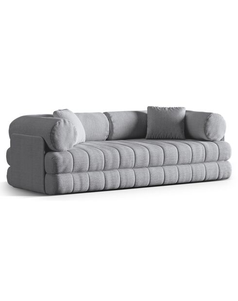 Canapé convertible Kemi 3 places gris - 206x95x70 cm