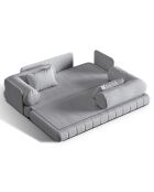 Canapé convertible Kemi 3 places gris - 206x95x70 cm