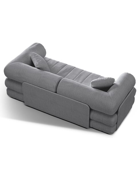 Canapé convertible Kemi 3 places gris - 206x95x70 cm