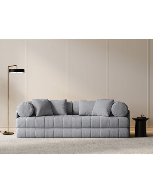 Canapé convertible Kemi 3 places gris - 206x95x70 cm