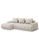 Canapé d'angle gauche convertible avec coffre Linz 3 places beige - 275x142x84 cm