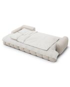 Canapé d'angle gauche convertible avec coffre Linz 3 places beige - 275x142x84 cm
