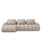 Canapé d'angle gauche convertible avec coffre Linz 3 places le sable - 275x142x84 cm