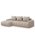 Canapé d'angle gauche convertible avec coffre Linz 3 places le sable - 275x142x84 cm