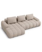 Canapé d'angle gauche convertible avec coffre Linz 3 places le sable - 275x142x84 cm