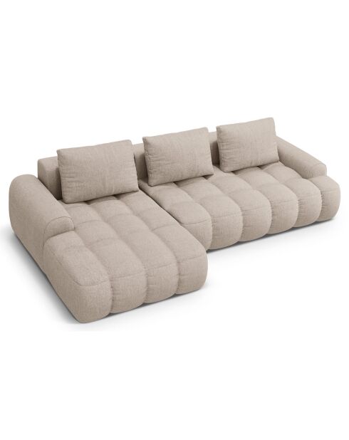 Canapé d'angle gauche convertible avec coffre Linz 3 places le sable - 275x142x84 cm