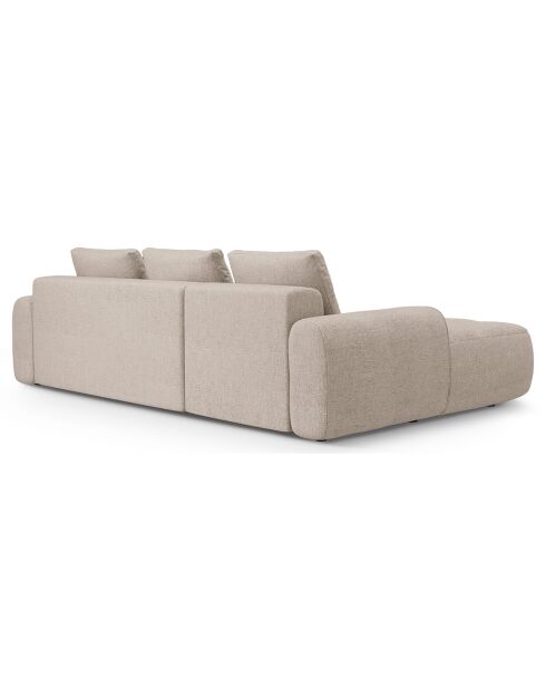 Canapé d'angle gauche convertible avec coffre Linz 3 places le sable - 275x142x84 cm