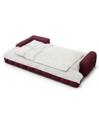 Canapé d'angle gauche convertible avec coffre Linz 3 places bordeaux - 275x142x84 cm
