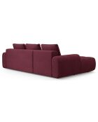 Canapé d'angle gauche convertible avec coffre Linz 3 places bordeaux - 275x142x84 cm