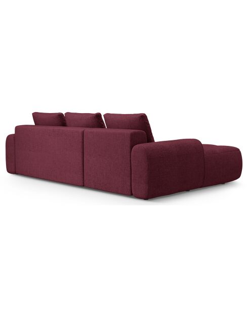Canapé d'angle gauche convertible avec coffre Linz 3 places bordeaux - 275x142x84 cm