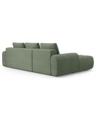 Canapé d'angle gauche convertible avec coffre Linz 3 places vert olive foncé - 275x142x84 cm