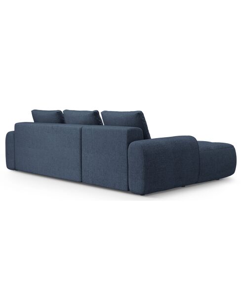 Canapé d'angle gauche convertible avec coffre Linz 3 places bleu foncé - 275x142x84 cm
