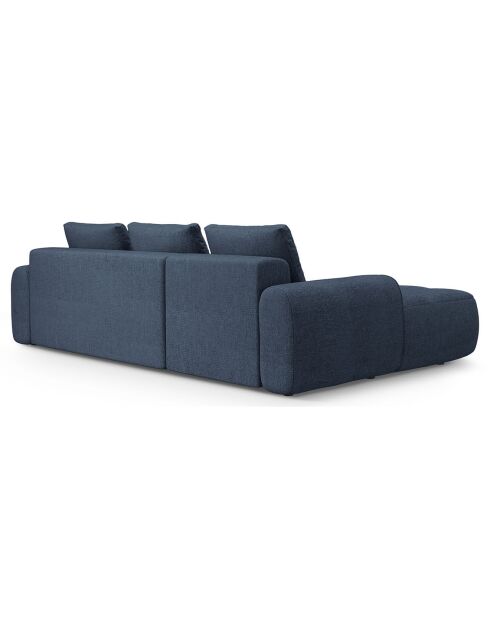 Canapé d'angle gauche convertible avec coffre Linz 3 places bleu foncé - 275x142x84 cm