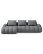 Canapé d'angle gauche convertible avec coffre Linz 3 places gris - 275x142x84 cm