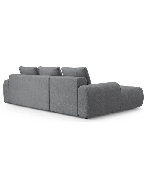 Canapé d'angle gauche convertible avec coffre Linz 3 places gris - 275x142x84 cm
