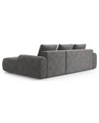 Canapé d'angle droit en Velours convertible avec coffre Linz 3 places gris - 275x142x84 cm