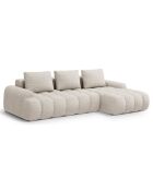 Canapé d'angle droit convertible avec coffre Linz 3 places beige - 275x142x84 cm